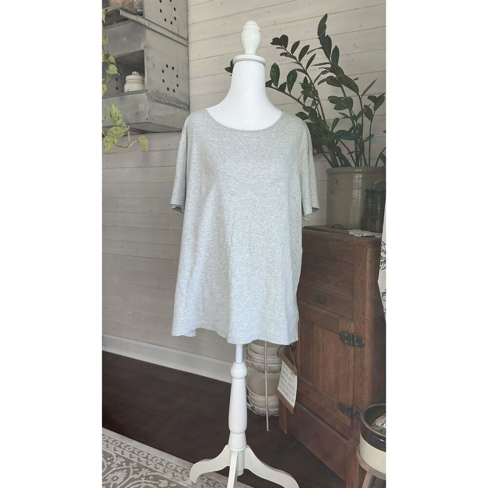 Gray Talbots Tee 2X Plus Women's 100% Cotton Casual